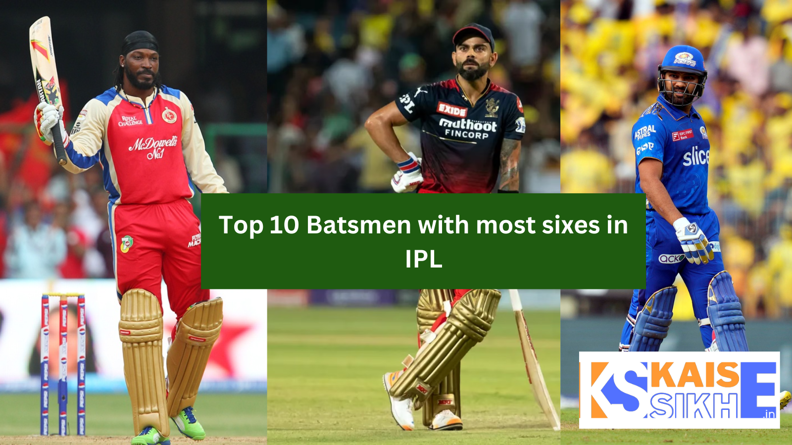 Top 10 Batsmen with most sixes in IPL